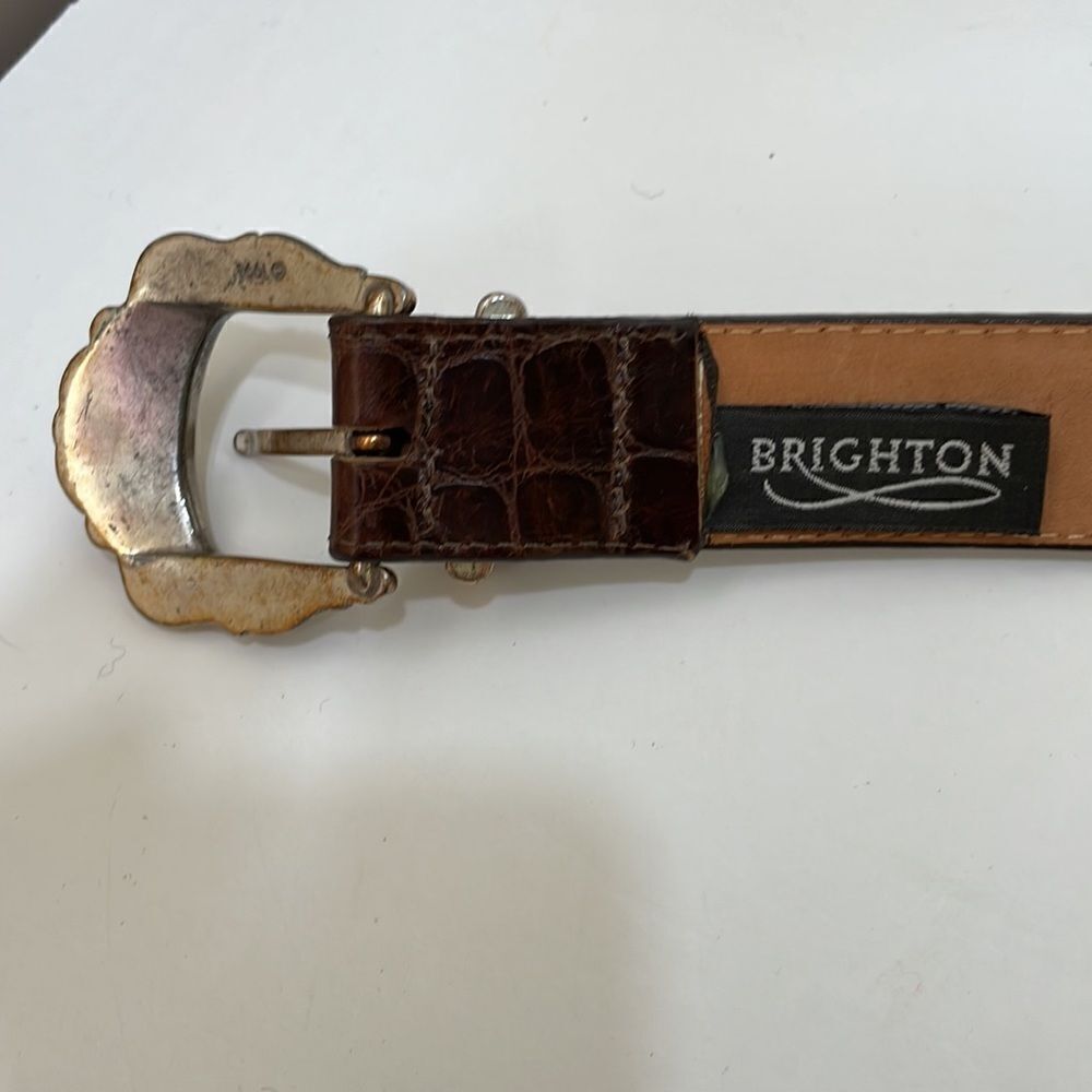 VINTAGE BRIGHTON BELT IN BROWN LEATHER WITH SILVER MEDALLIONS‎ - Picture 6 of 8